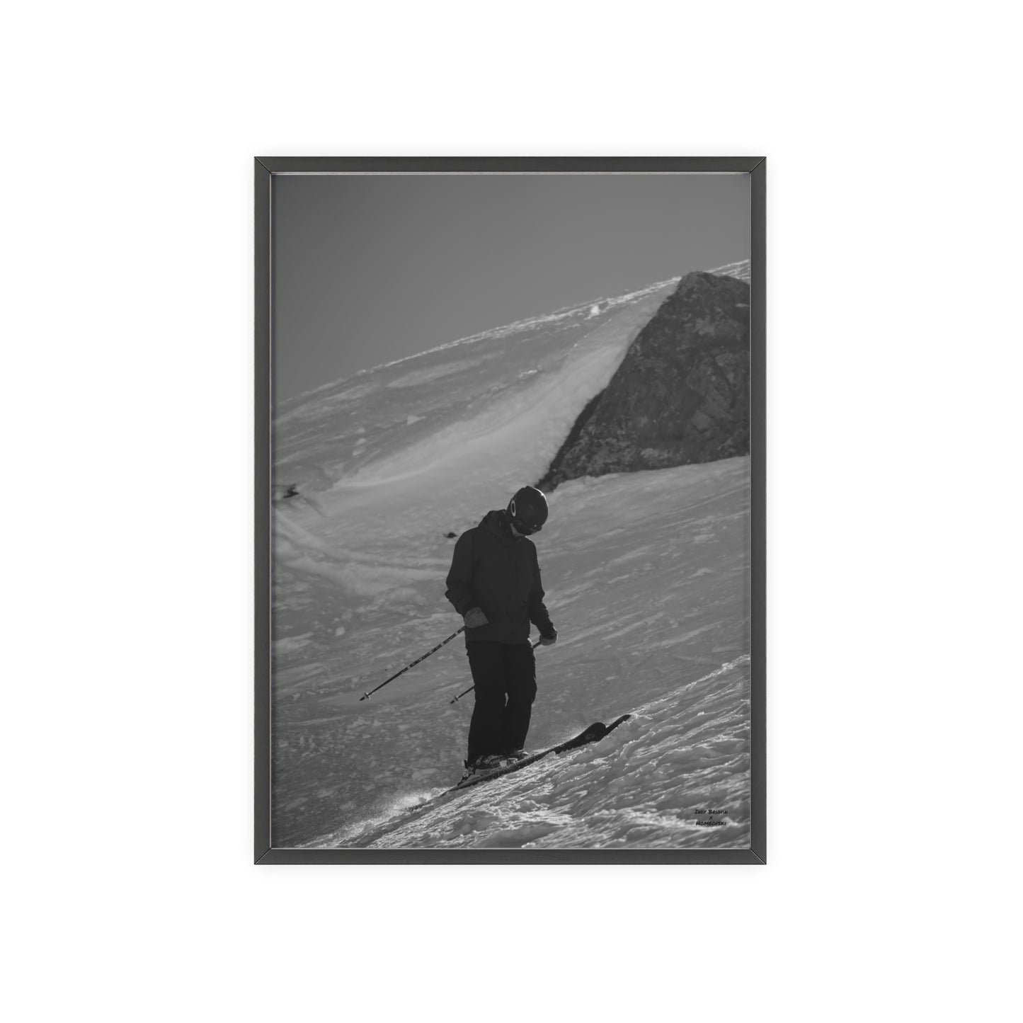 Monochrome Skiing Indy Bruhin Poster - FRAMED