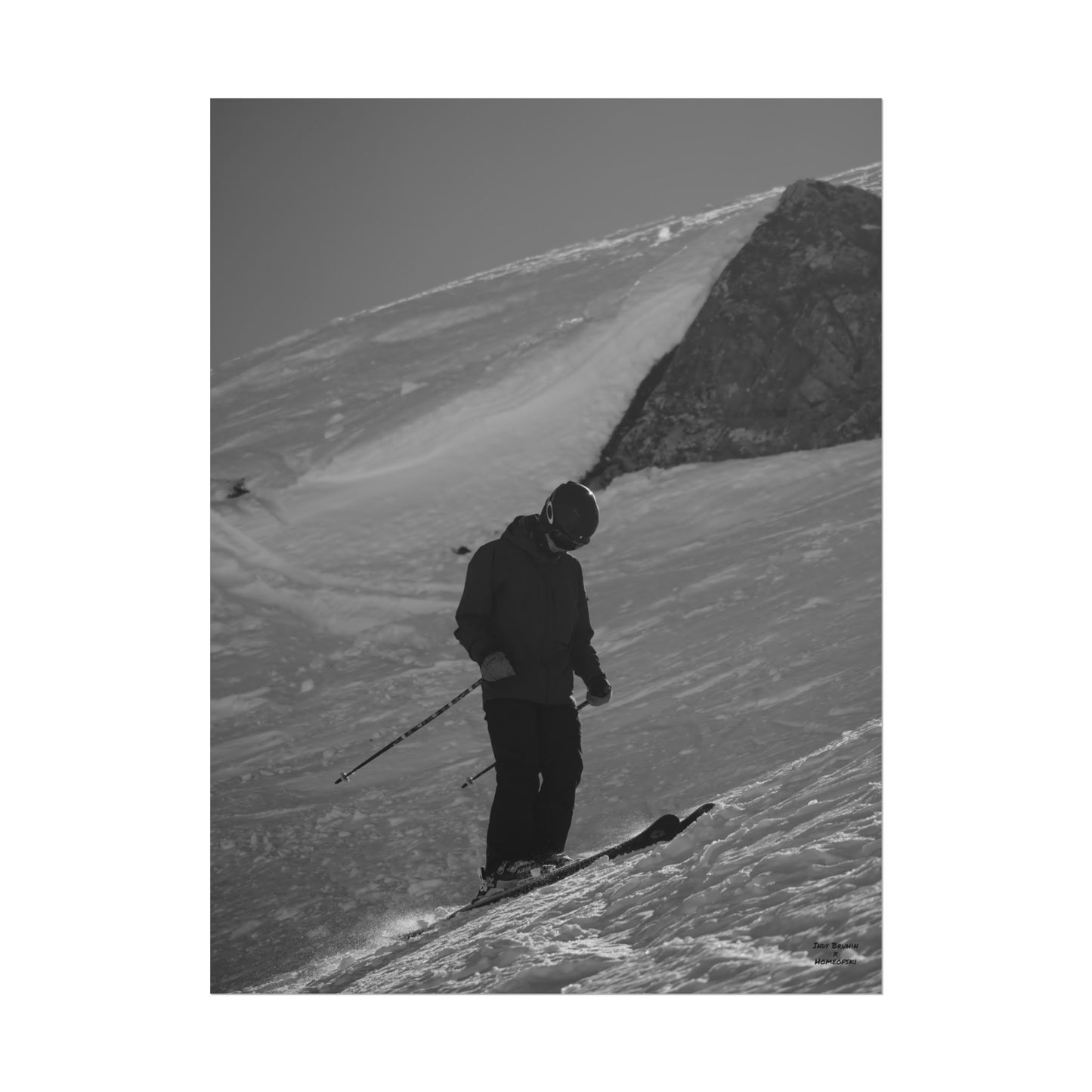 Monochrome Skiing Indy Bruhin Poster