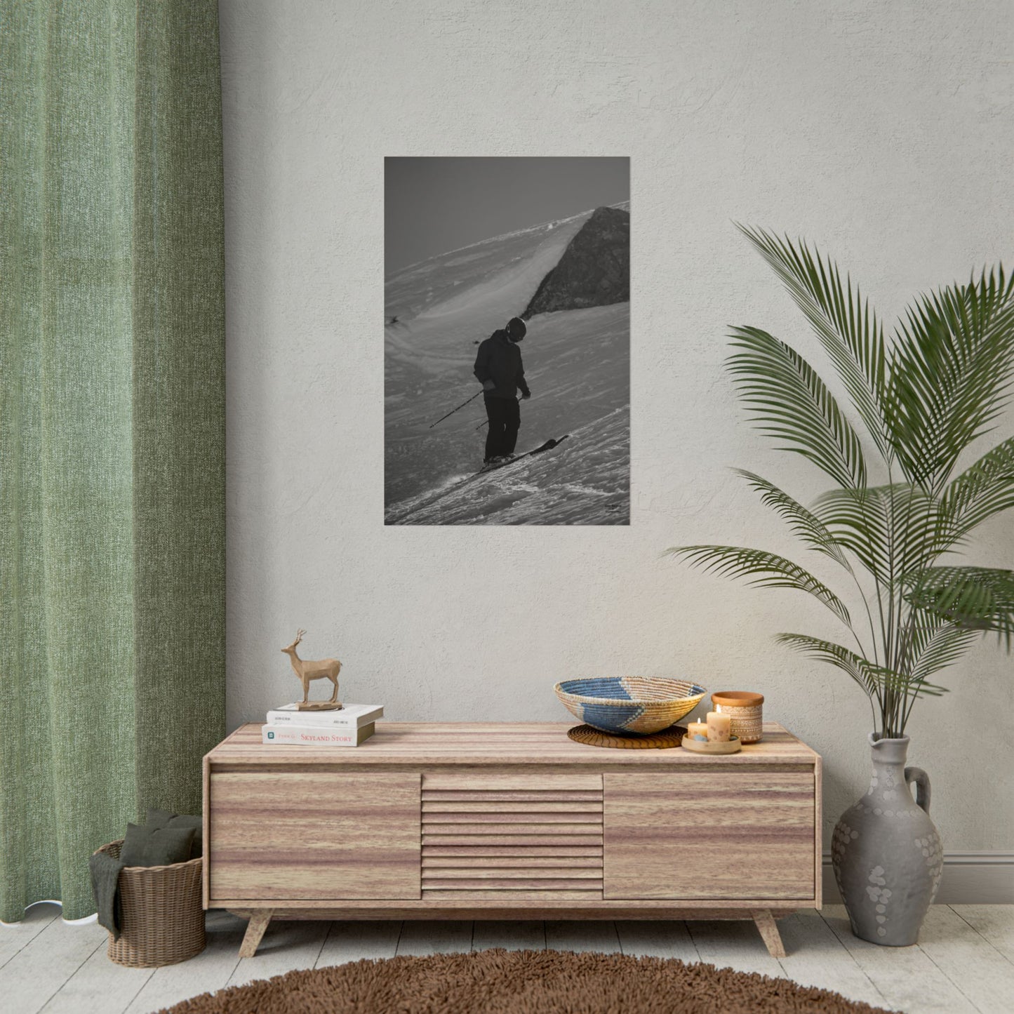 Monochrome Skiing Indy Bruhin Poster