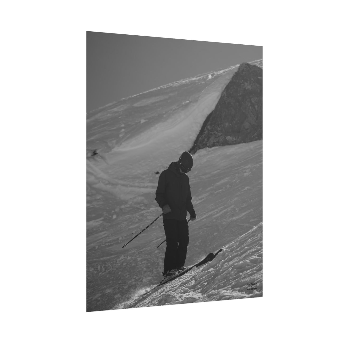 Monochrome Skiing Indy Bruhin Poster
