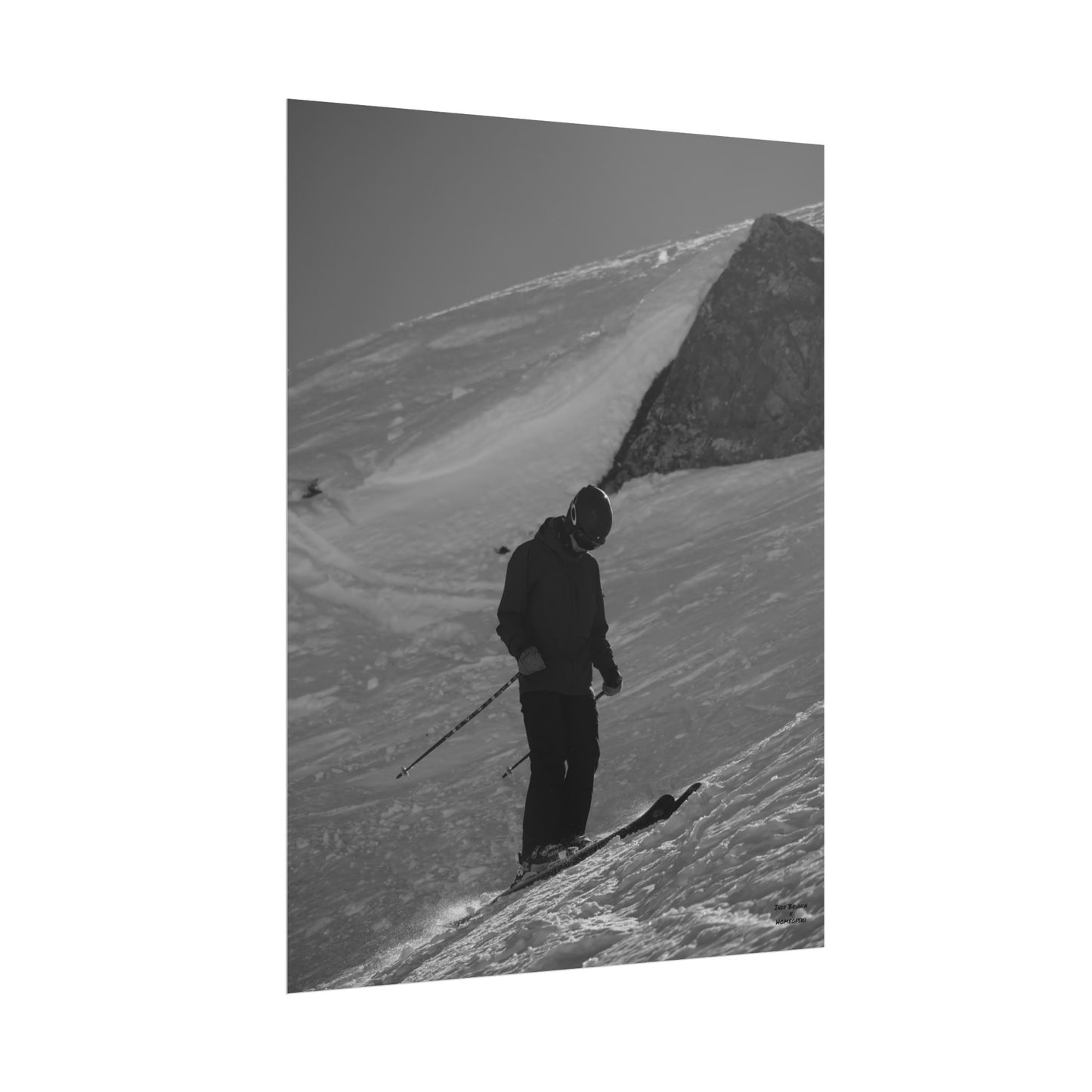 Monochrome Skiing Indy Bruhin Poster