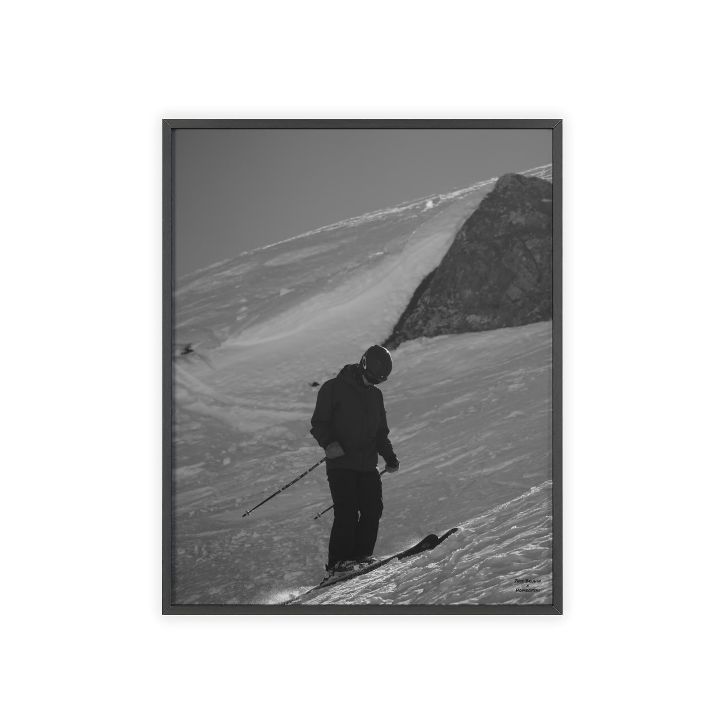 Monochrome Skiing Indy Bruhin Poster - FRAMED