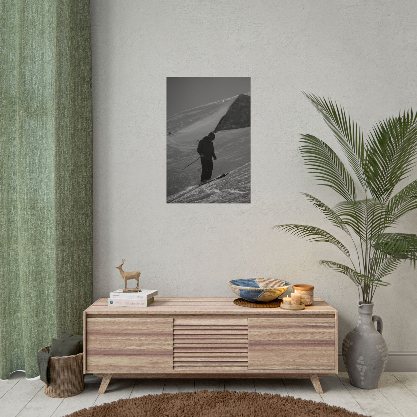 Monochrome Skiing Indy Bruhin Poster