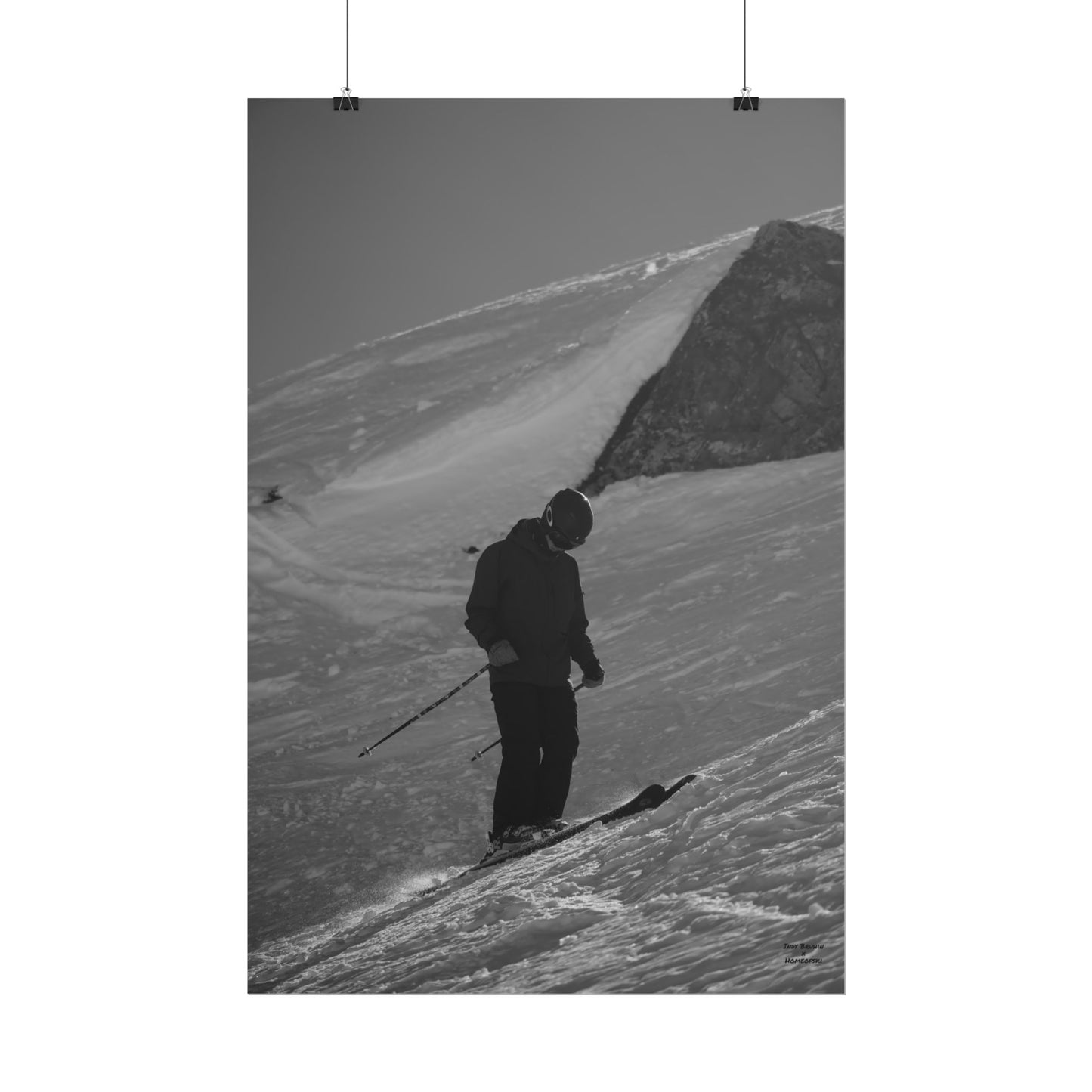 Monochrome Skiing Indy Bruhin Poster