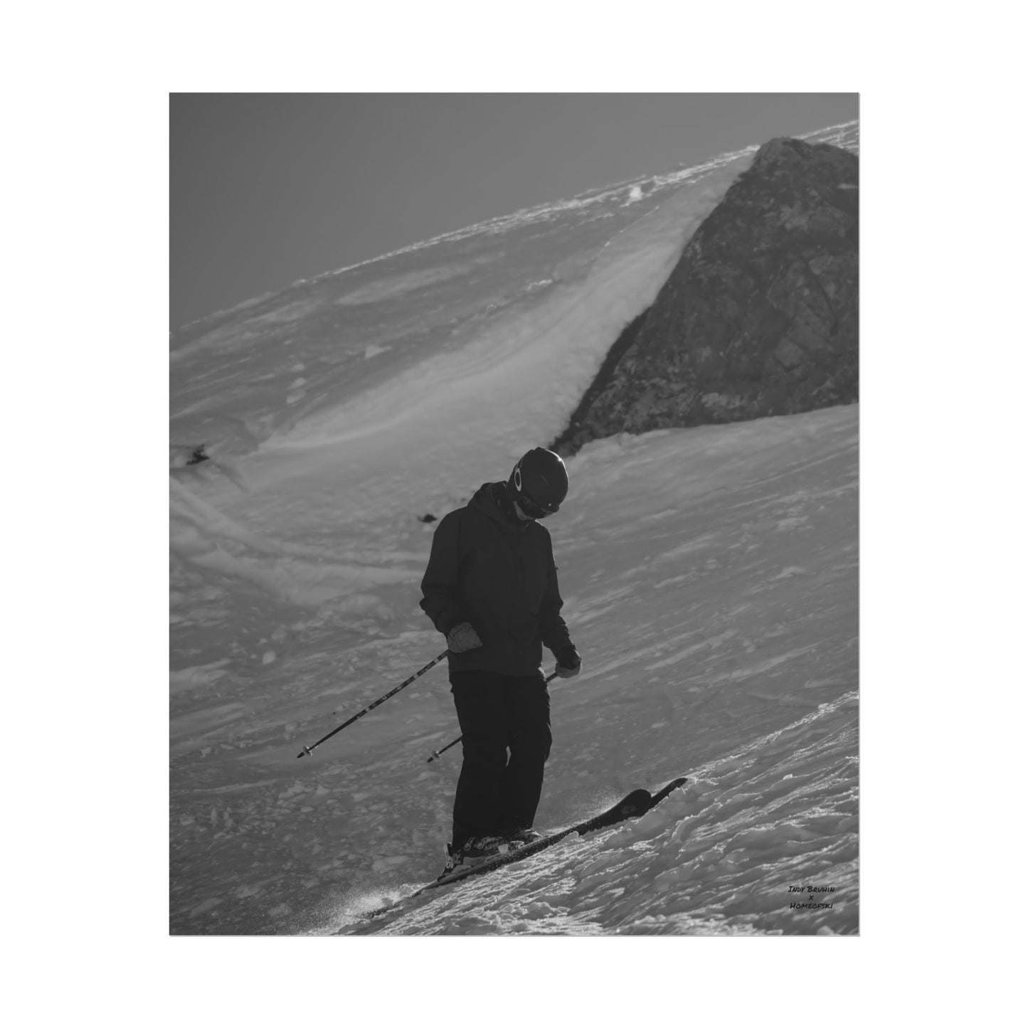 Monochrome Skiing Indy Bruhin Poster