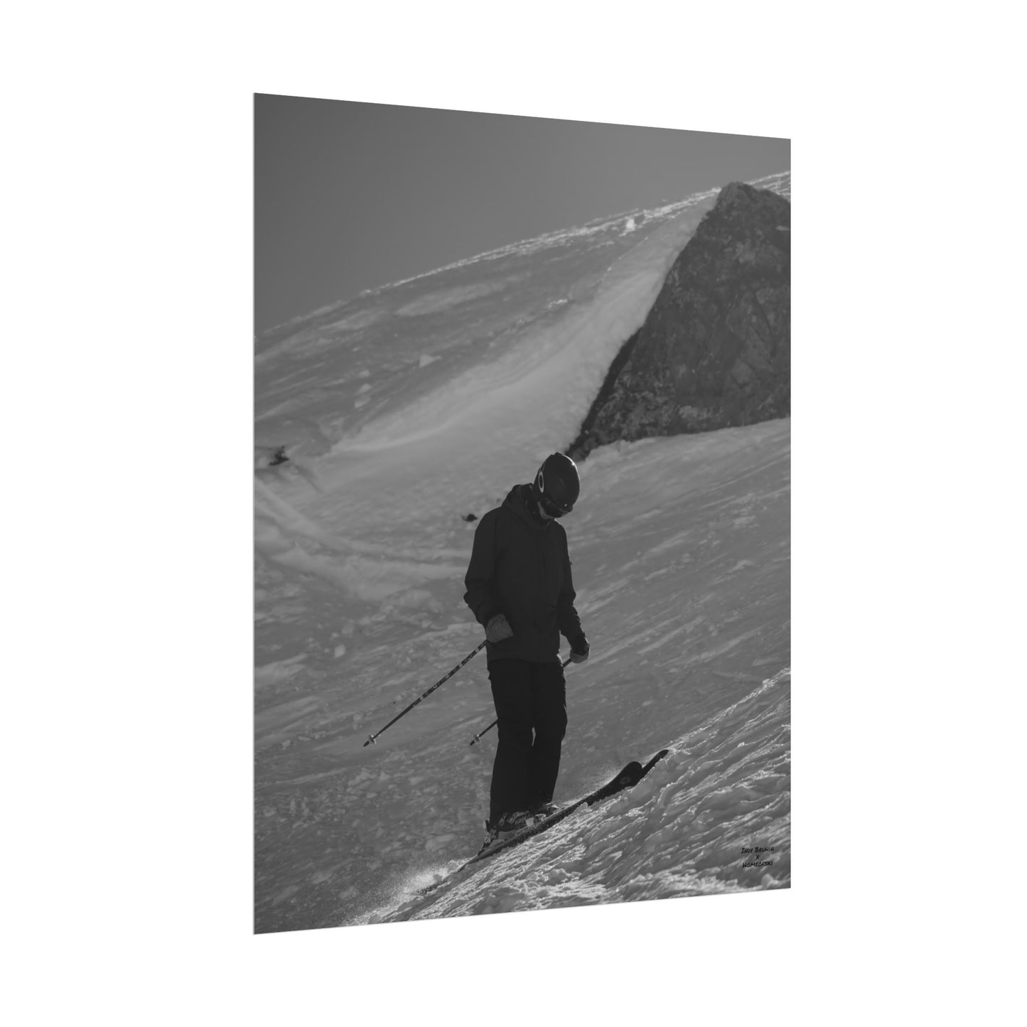 Monochrome Skiing Indy Bruhin Poster