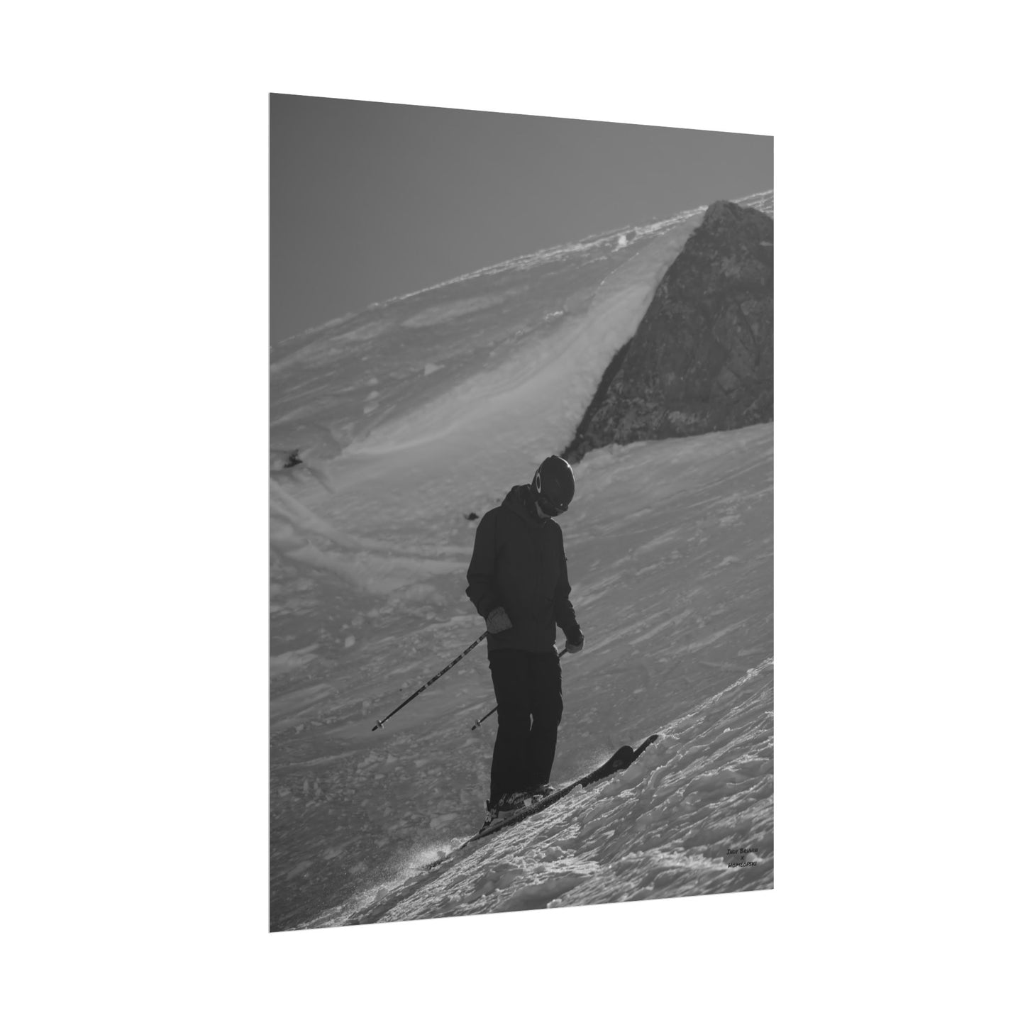 Monochrome Skiing Indy Bruhin Poster