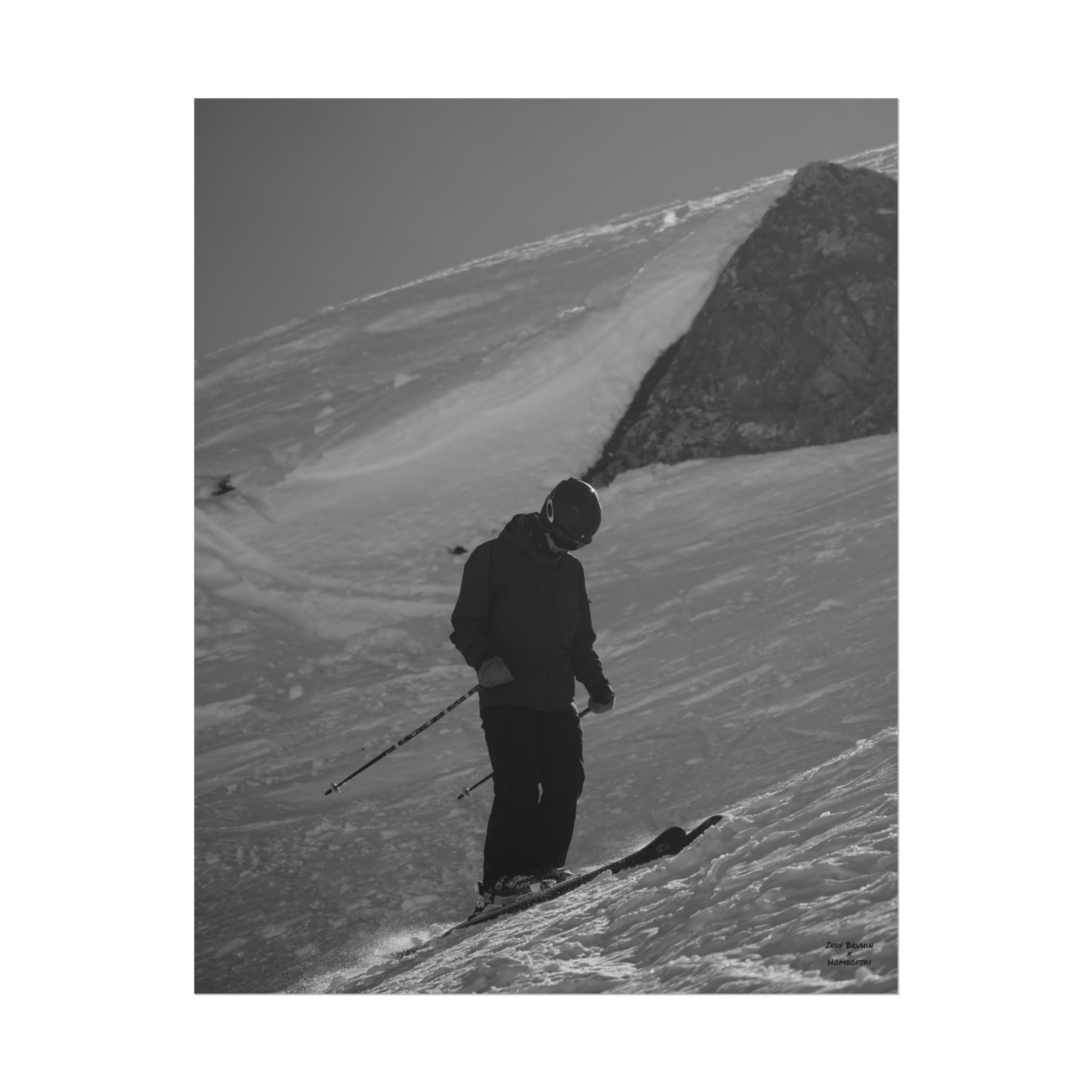 Monochrome Skiing Indy Bruhin Poster