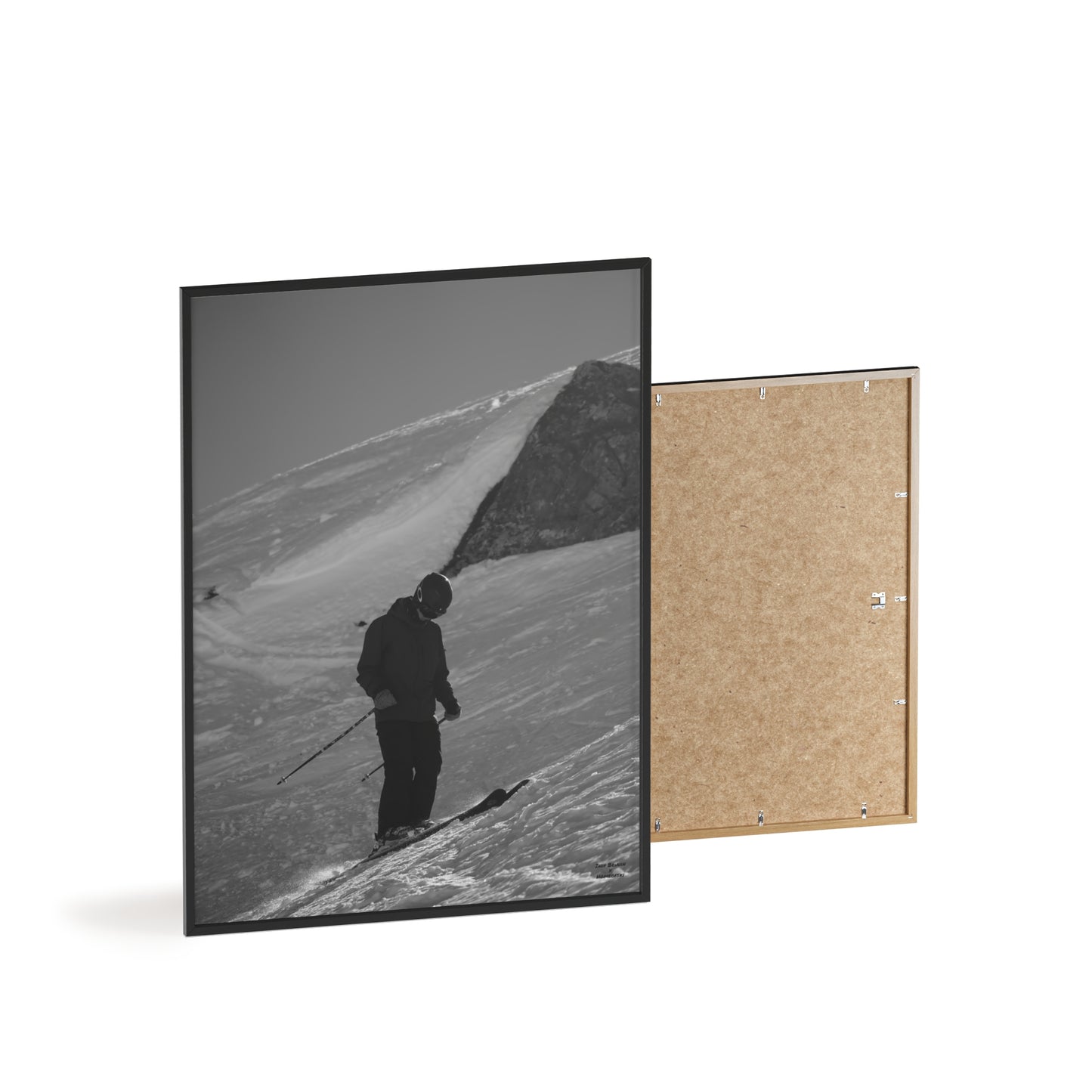 Monochrome Skiing Indy Bruhin Poster - FRAMED