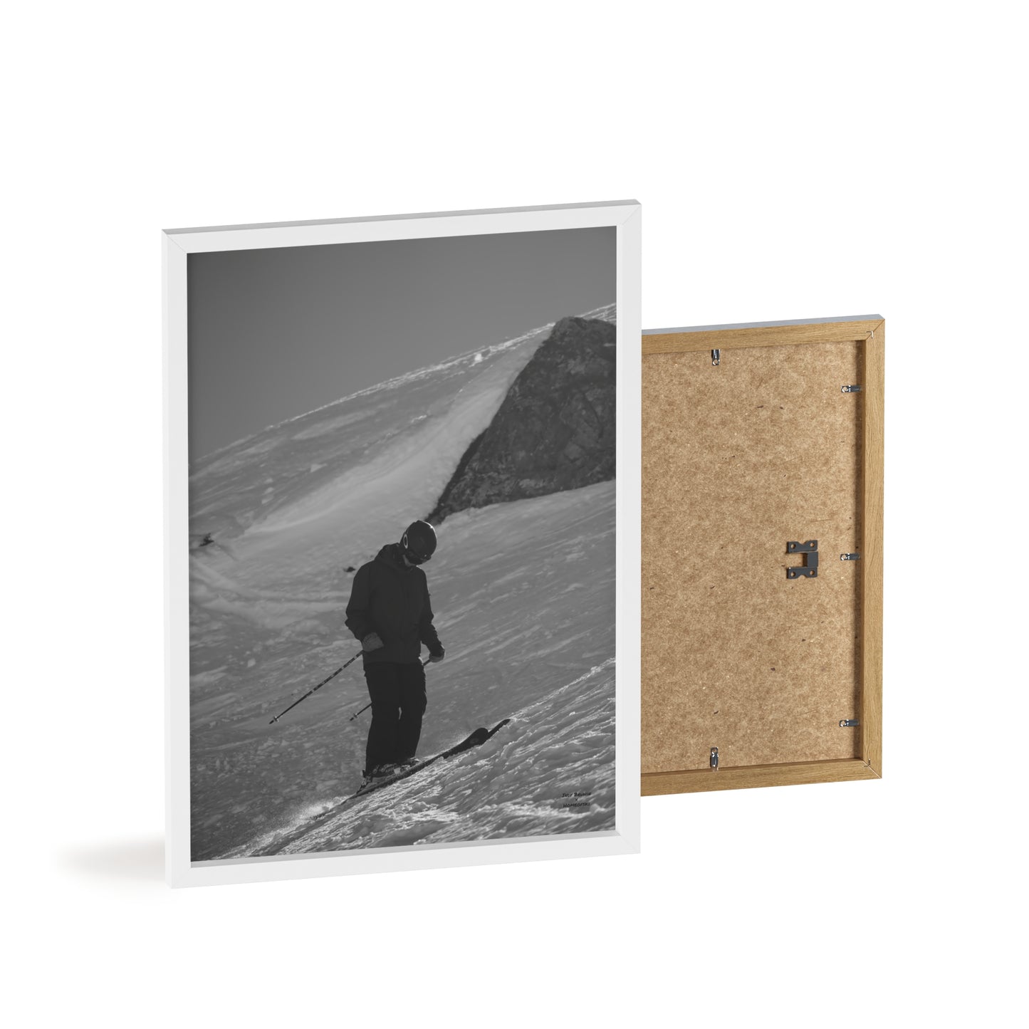 Monochrome Skiing Indy Bruhin Poster - FRAMED
