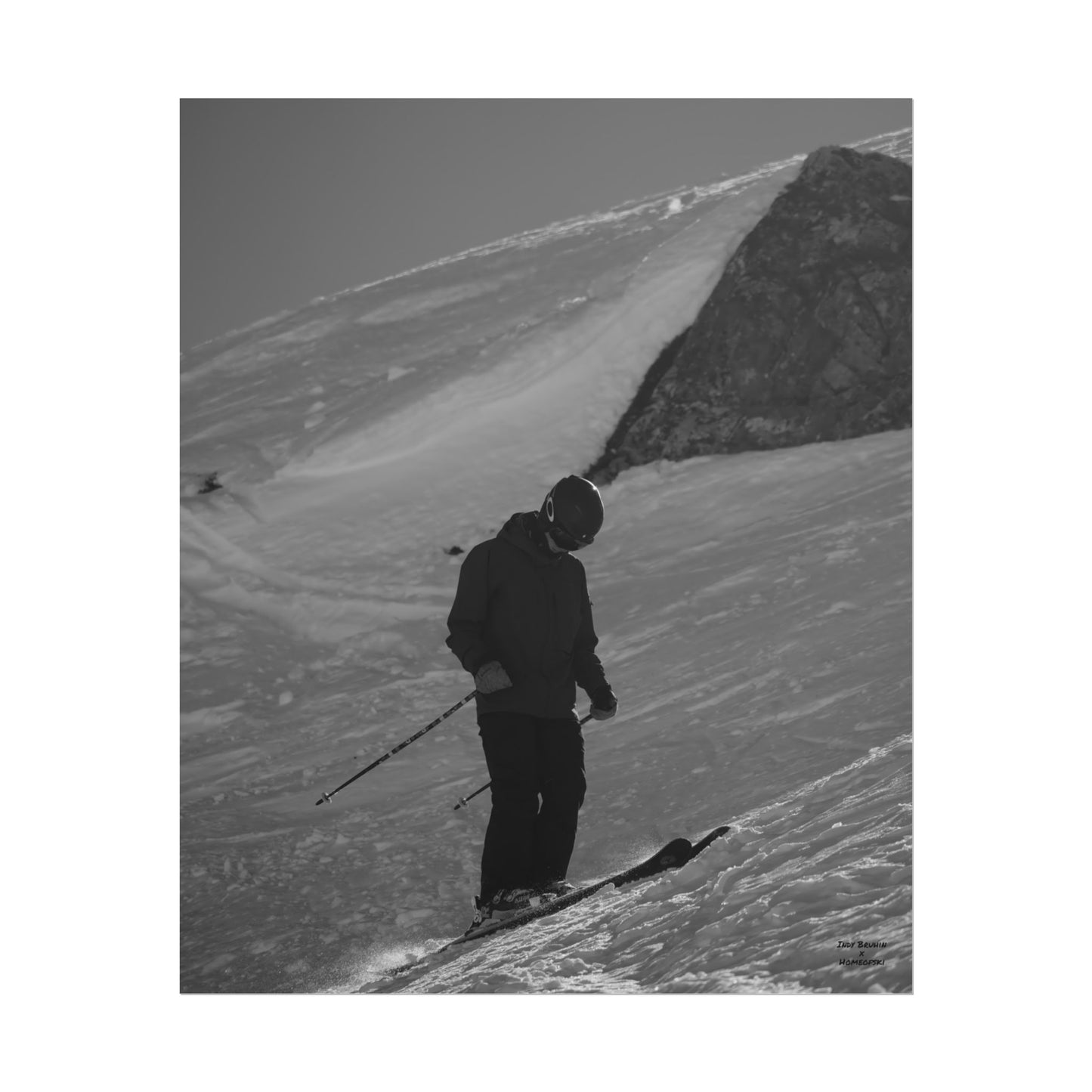 Monochrome Skiing Indy Bruhin Poster
