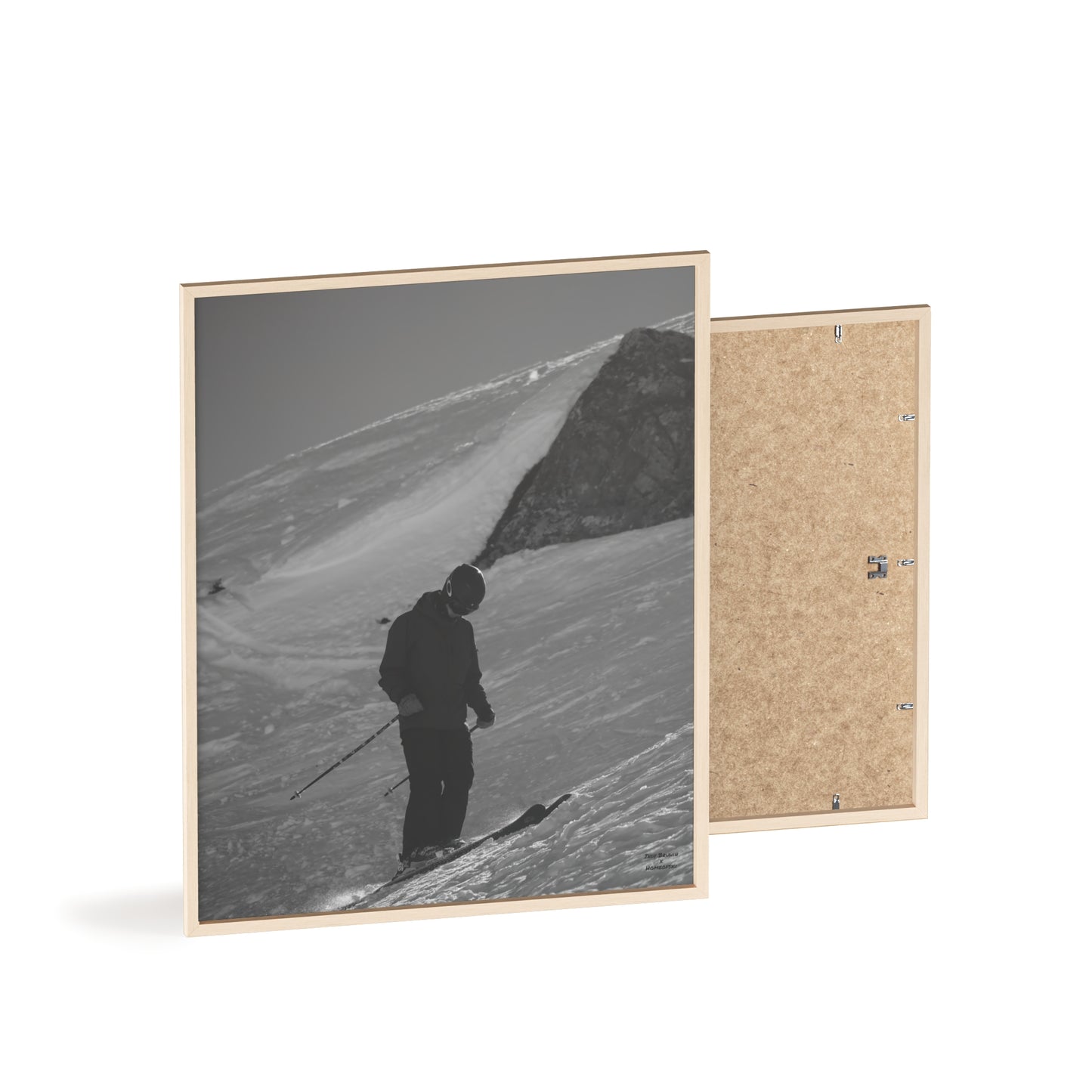 Monochrome Skiing Indy Bruhin Poster - FRAMED