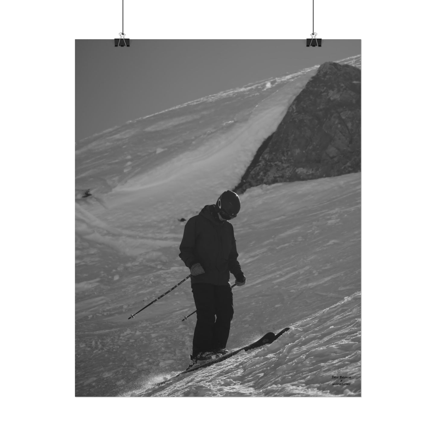 Monochrome Skiing Indy Bruhin Poster