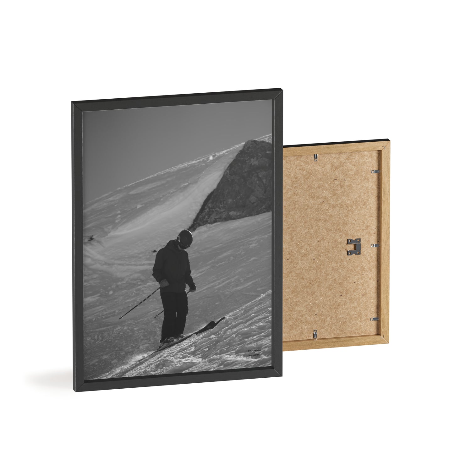 Monochrome Skiing Indy Bruhin Poster - FRAMED