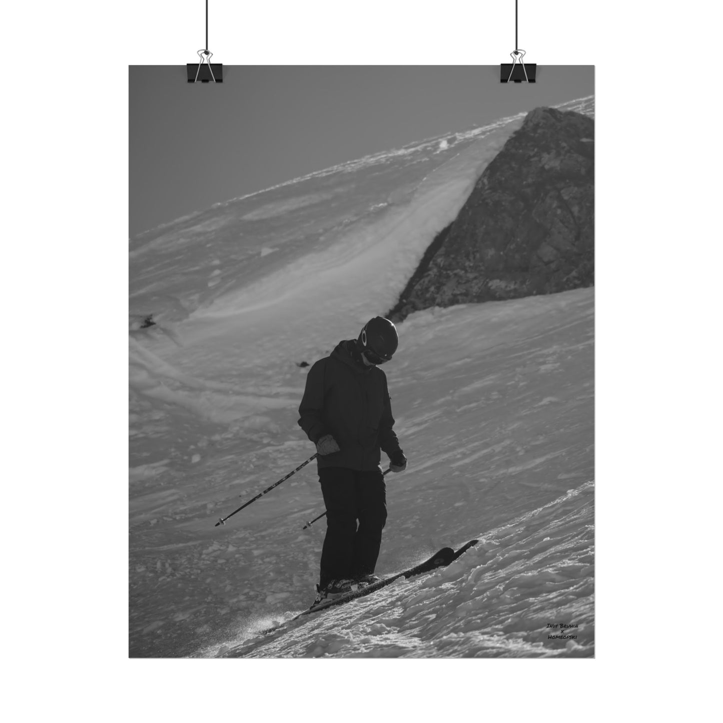Monochrome Skiing Indy Bruhin Poster