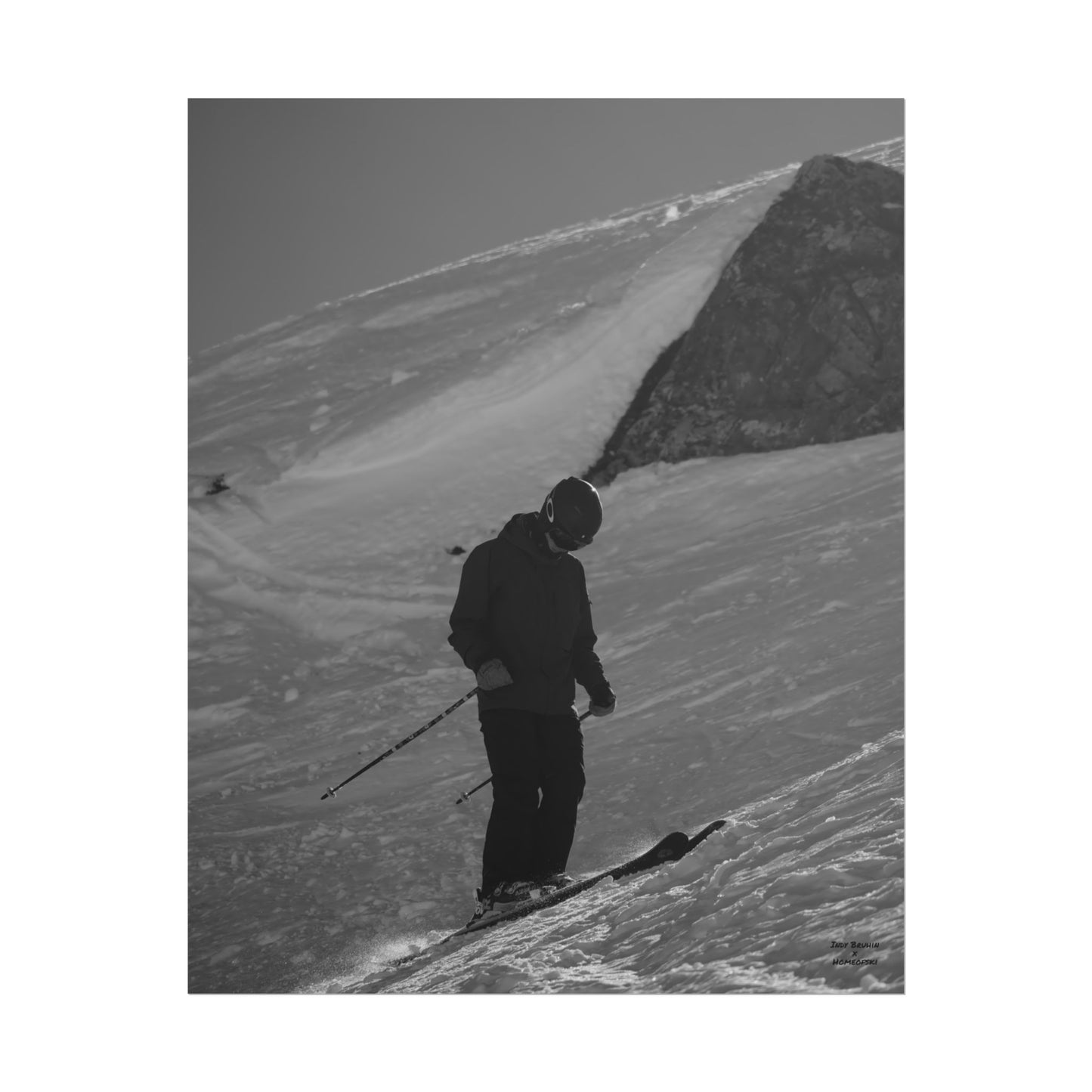 Monochrome Skiing Indy Bruhin Poster