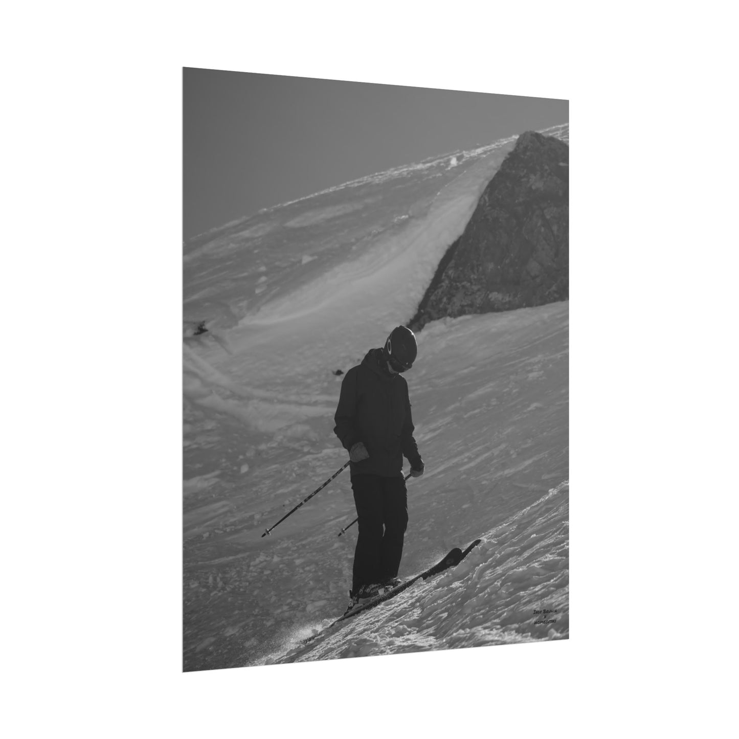 Monochrome Skiing Indy Bruhin Poster