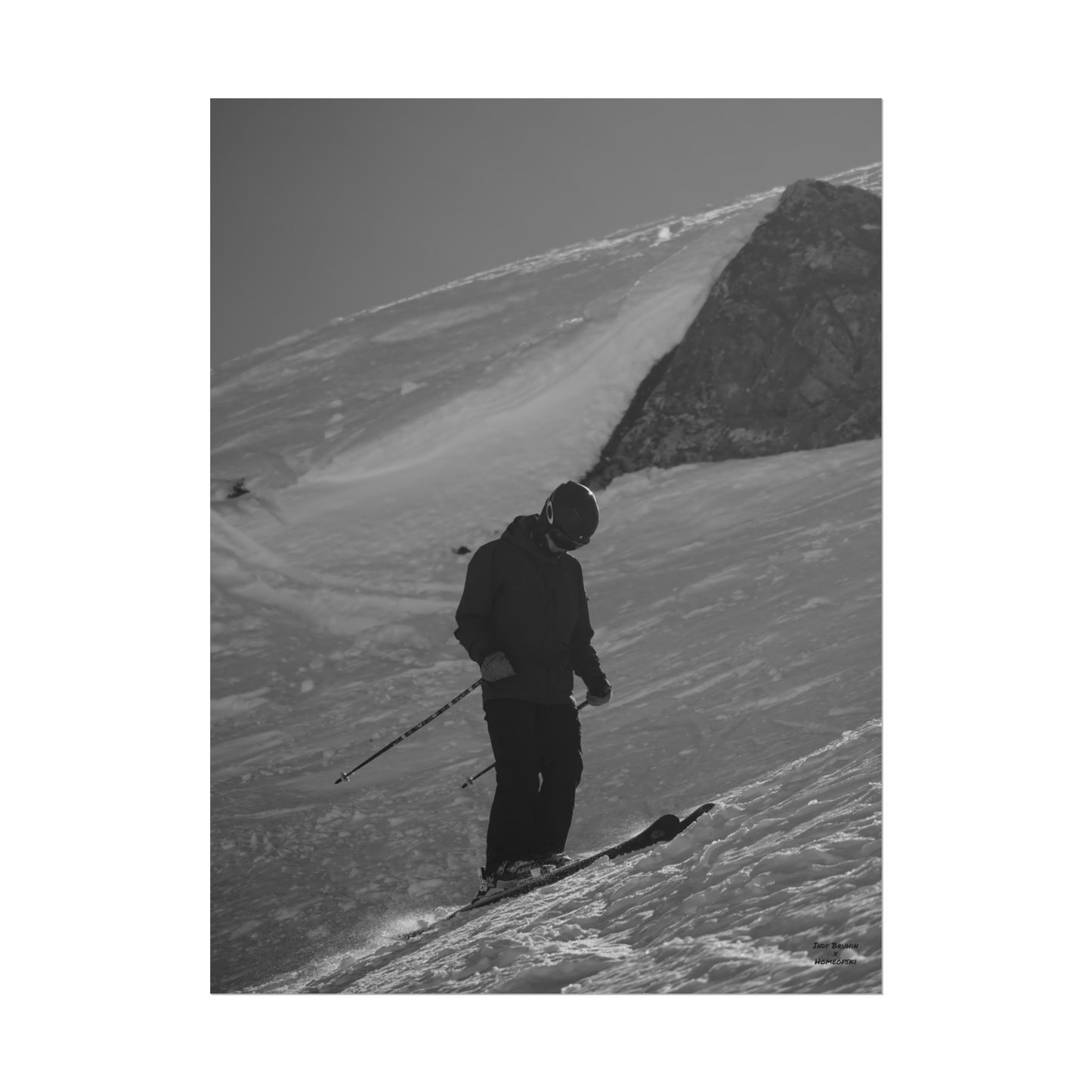 Monochrome Skiing Indy Bruhin Poster