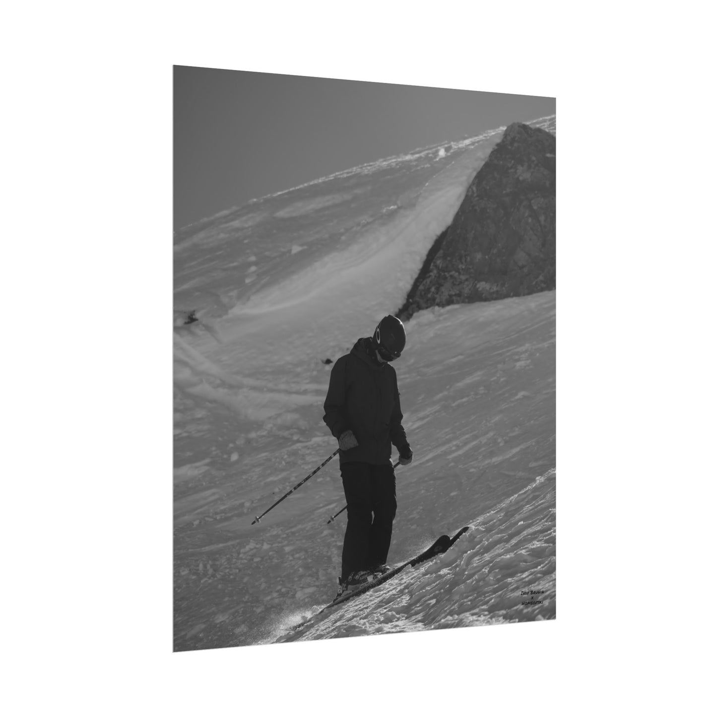 Monochrome Skiing Indy Bruhin Poster