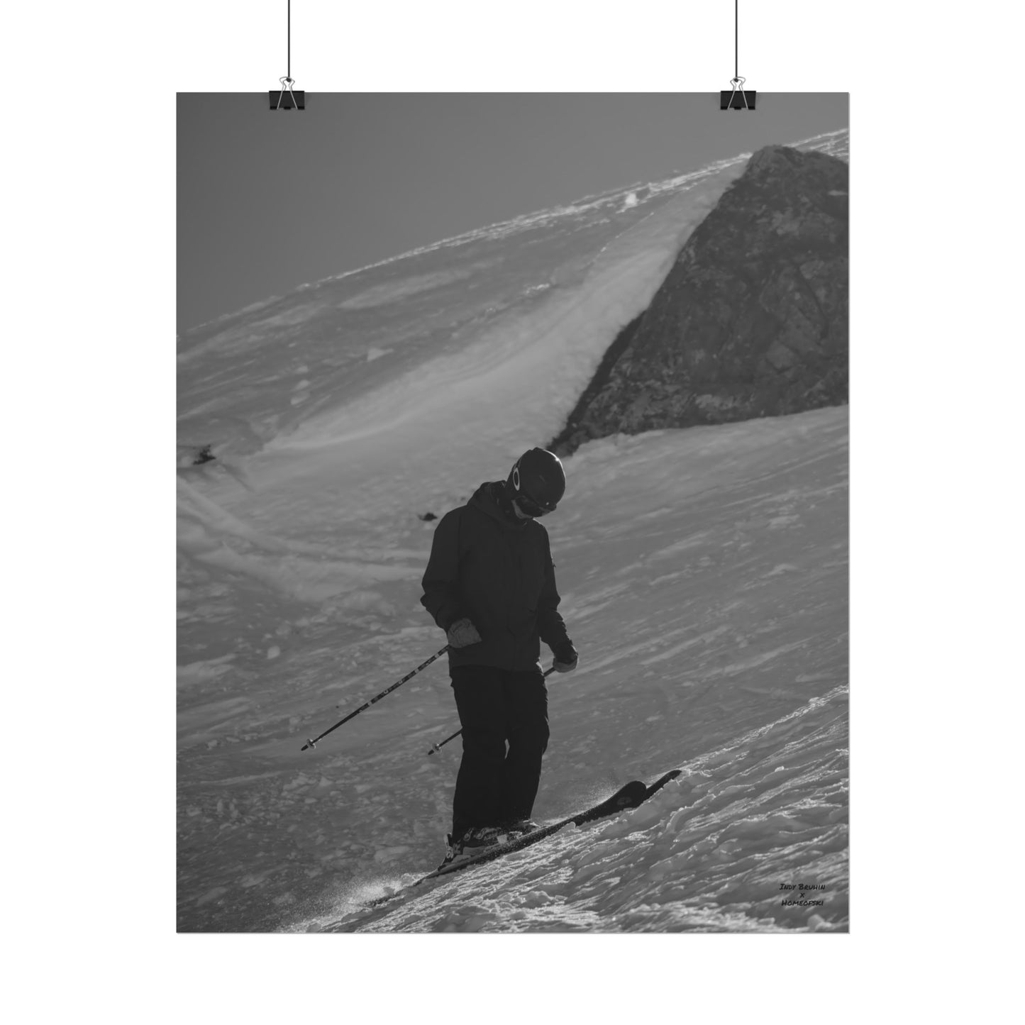 Monochrome Skiing Indy Bruhin Poster