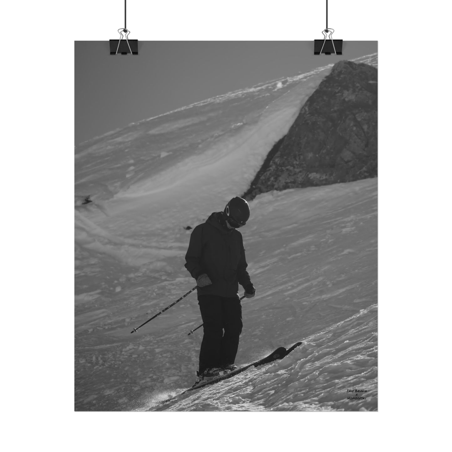Monochrome Skiing Indy Bruhin Poster