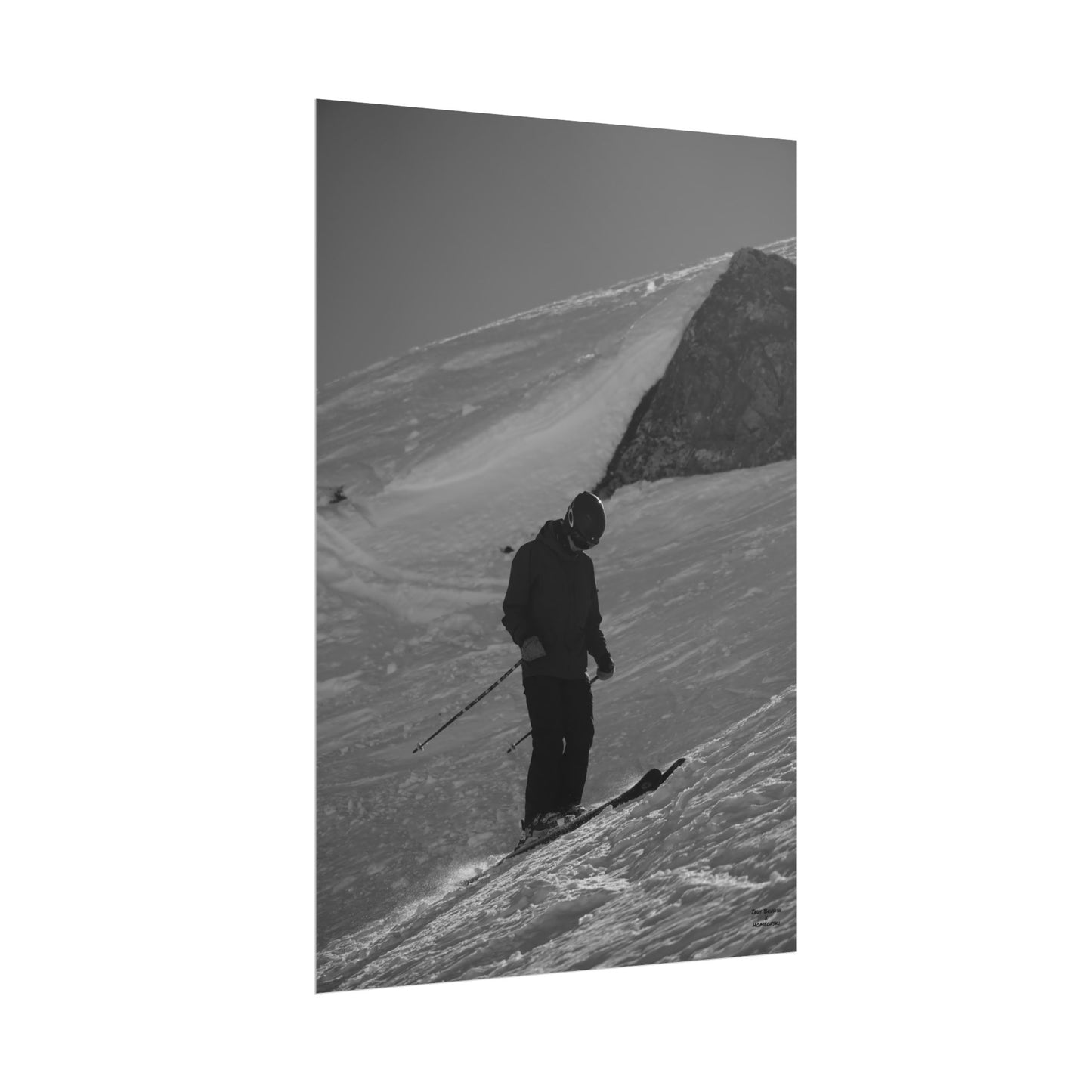 Monochrome Skiing Indy Bruhin Poster