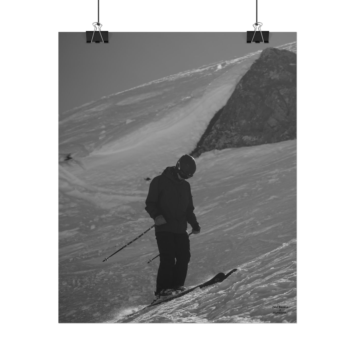 Monochrome Skiing Indy Bruhin Poster