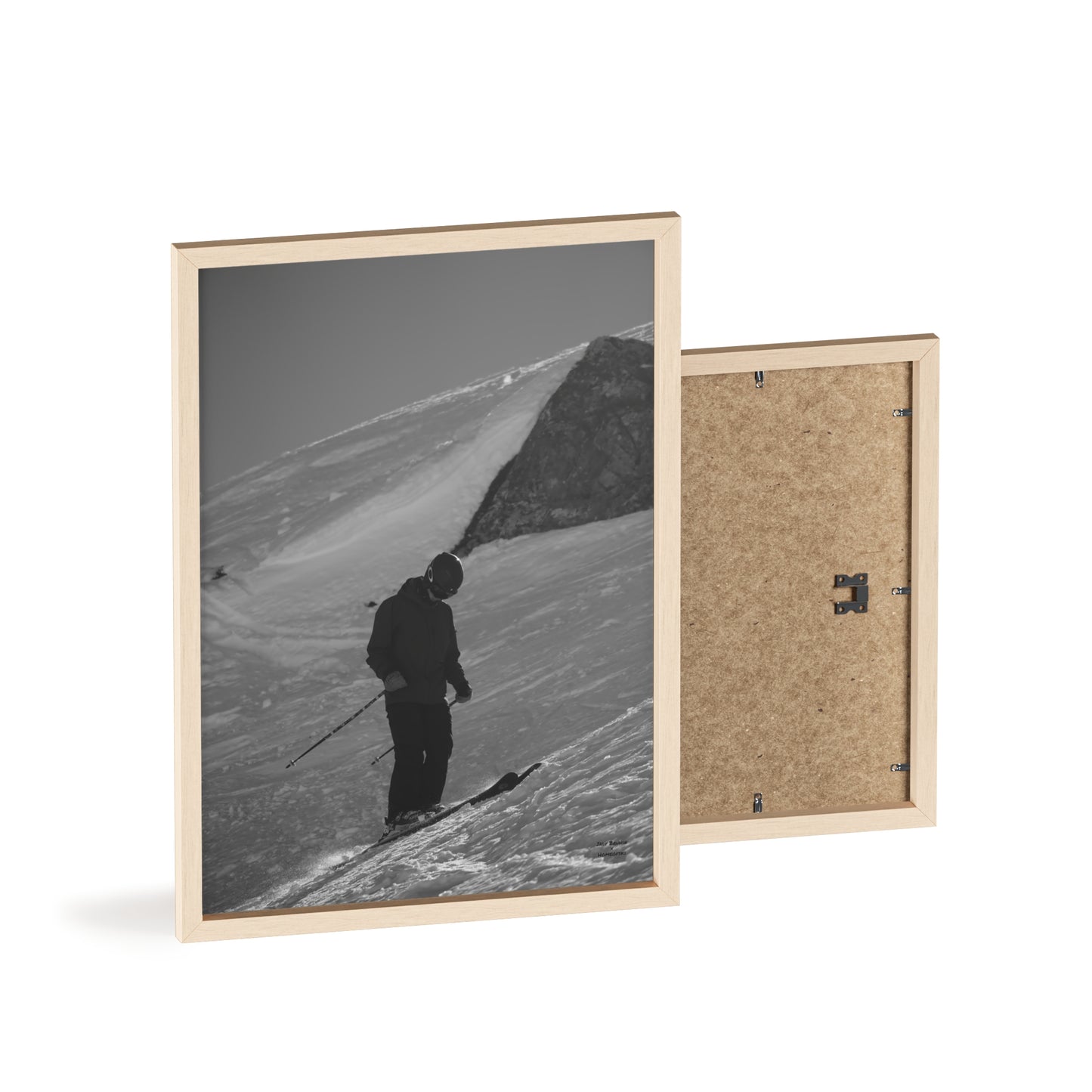 Monochrome Skiing Indy Bruhin Poster - FRAMED