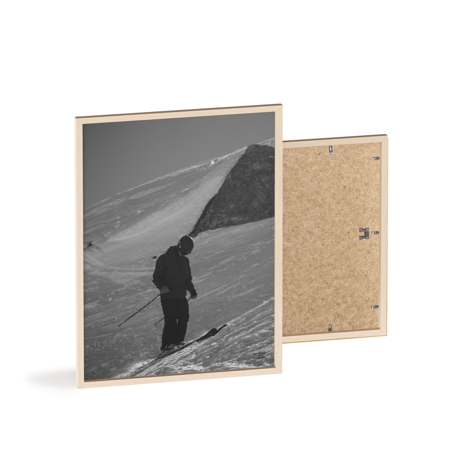 Monochrome Skiing Indy Bruhin Poster - FRAMED