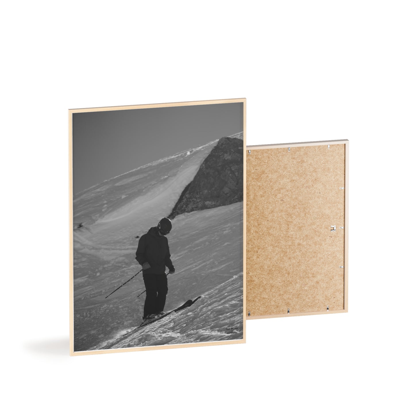 Monochrome Skiing Indy Bruhin Poster - FRAMED