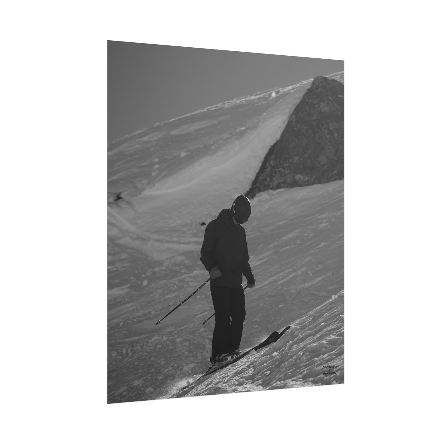 Monochrome Skiing Indy Bruhin Poster